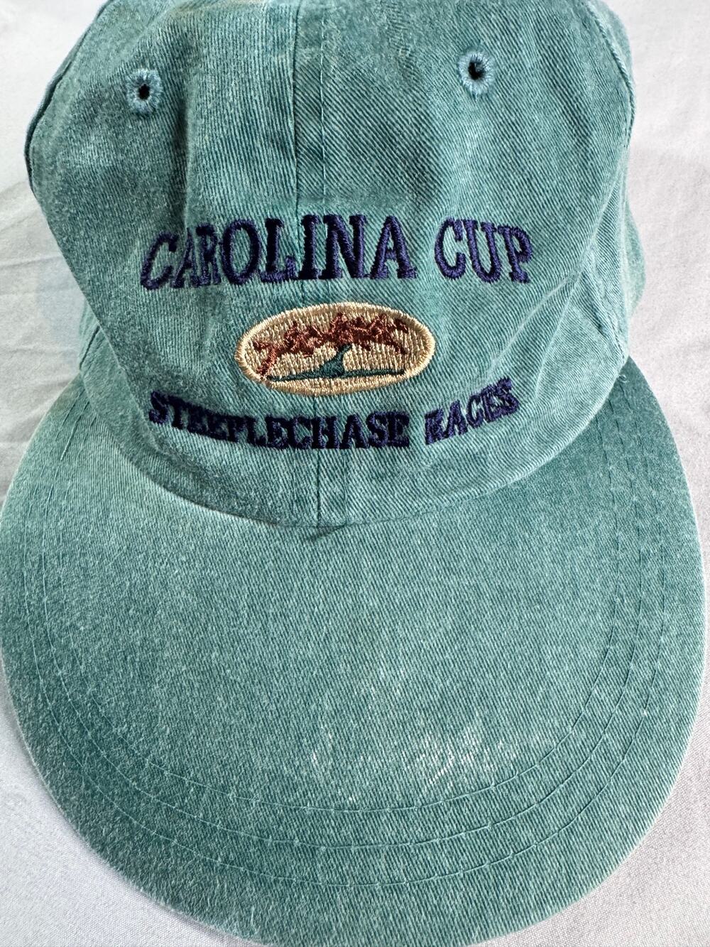 Vintage Carolina Cup Steeplechase Races Adams Leather Strap Dad Hat Green